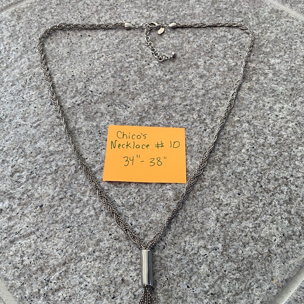 Chico’s silver braid long necklace #10